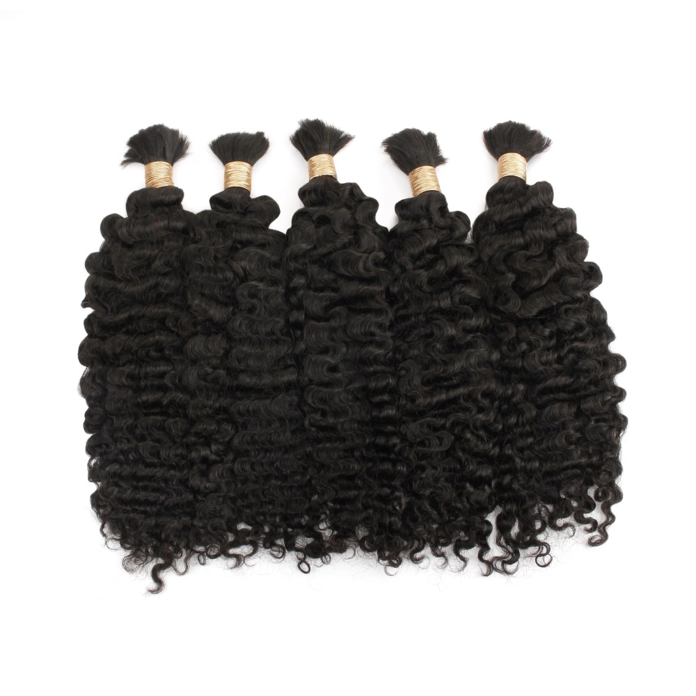 20inch Burmese Curly Hair Bulk Natural Color Virgin Hair