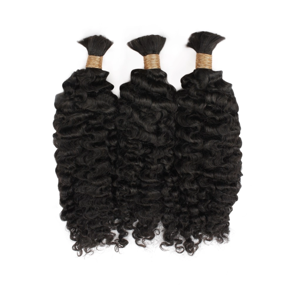 20inch Burmese Curly Hair Bulk Natural Color Virgin Hair