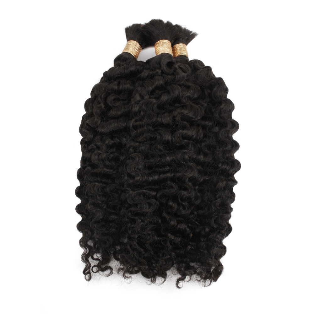 20inch Burmese Curly Hair Bulk Natural Color Virgin Hair
