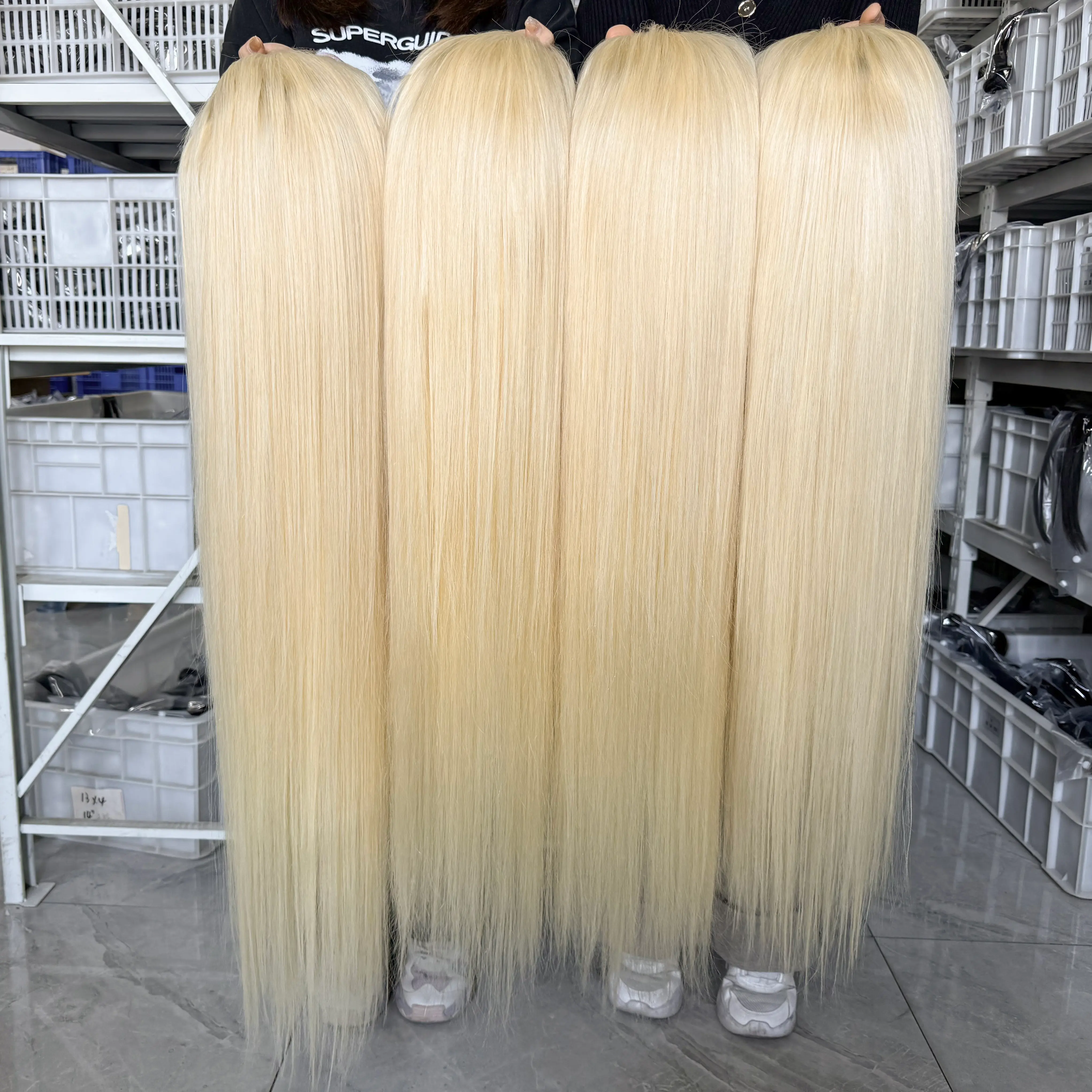 24inch-30inch #613 Blonde Color HD Lace 13x4 Full Frontal Wig Straight Hair For Wholesale