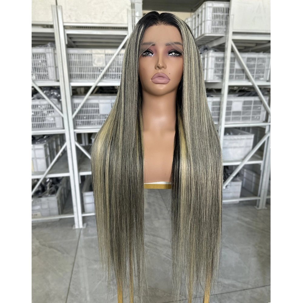 28inch #1B/613 Highlight Color 13x6 Lace Frontal Wig Straight Hair Pre Colored Wigs