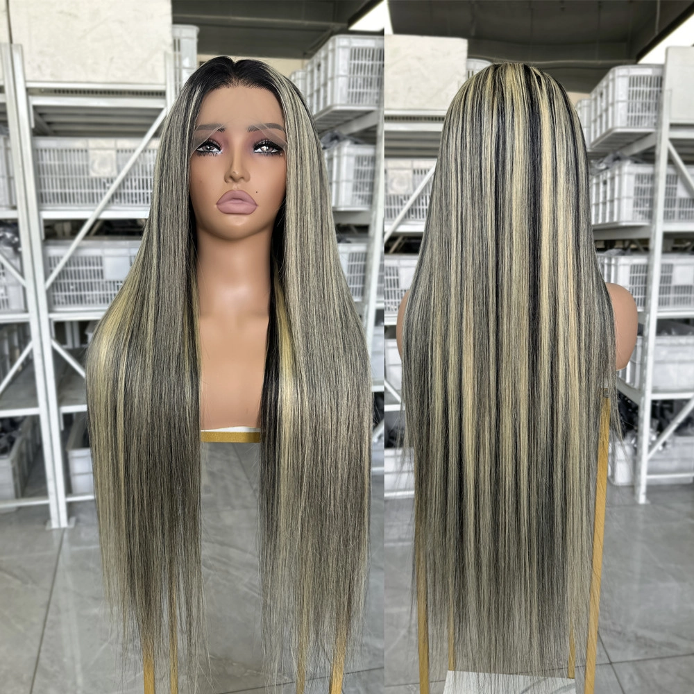28inch #1B/613 Highlight Color 13x6 Lace Frontal Wig Straight Hair Pre Colored Wigs