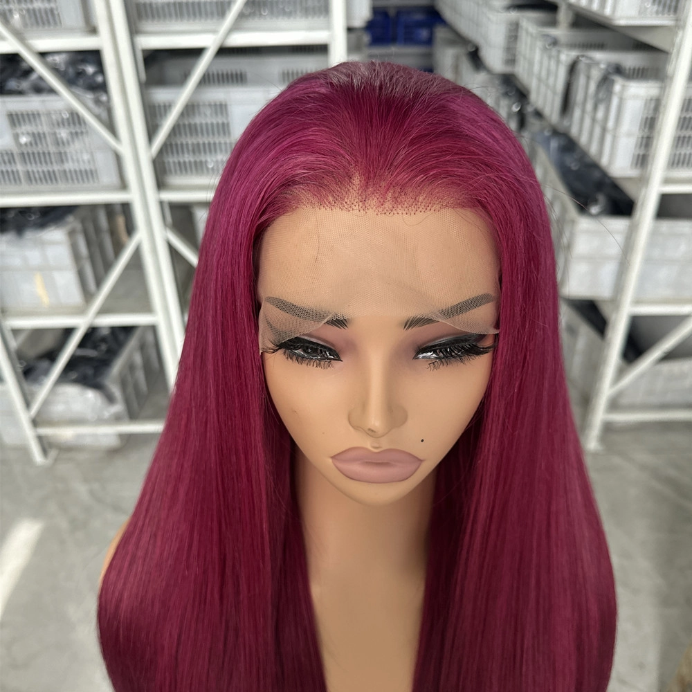 34inch Long Hair Wigs Burg Color 13x4 Lace Frontal Wig Human Hair Lace Wigs