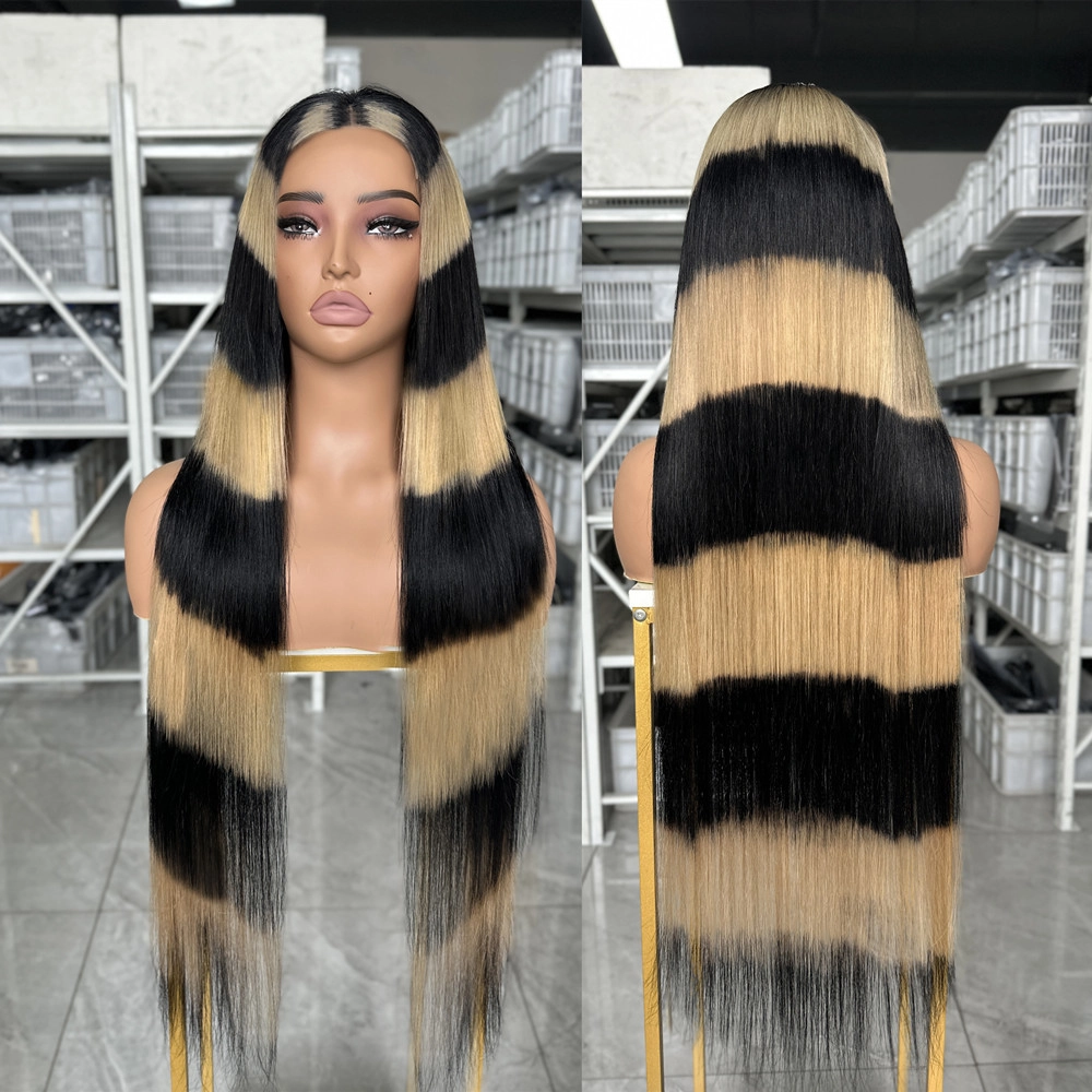 30inch Zebra Color HD Lace 5x5 Lace Closure Wig Straight Color Wigs