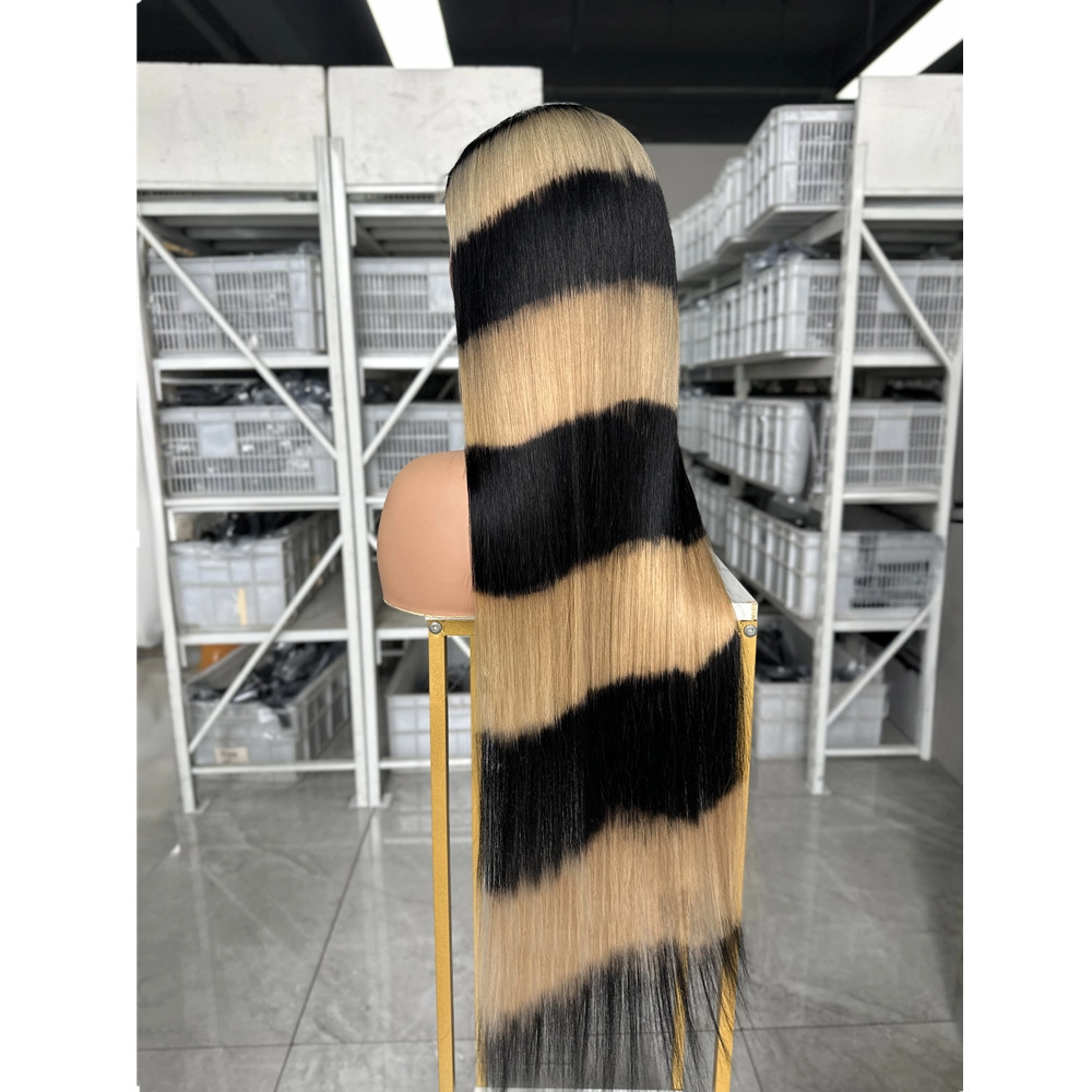 30inch Zebra Color HD Lace 5x5 Lace Closure Wig Straight Color Wigs