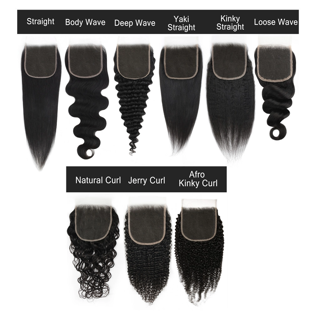 All Styles Virgin Hair 5x5 Lace Closures Transparent Lace