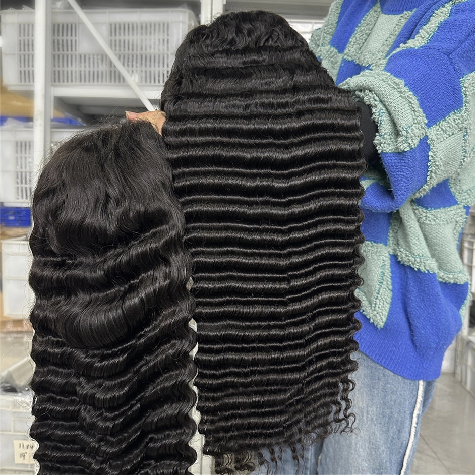 22-28inch Natural Color 5x5 Lace Closure Wig Deep Wave Lace Wigs